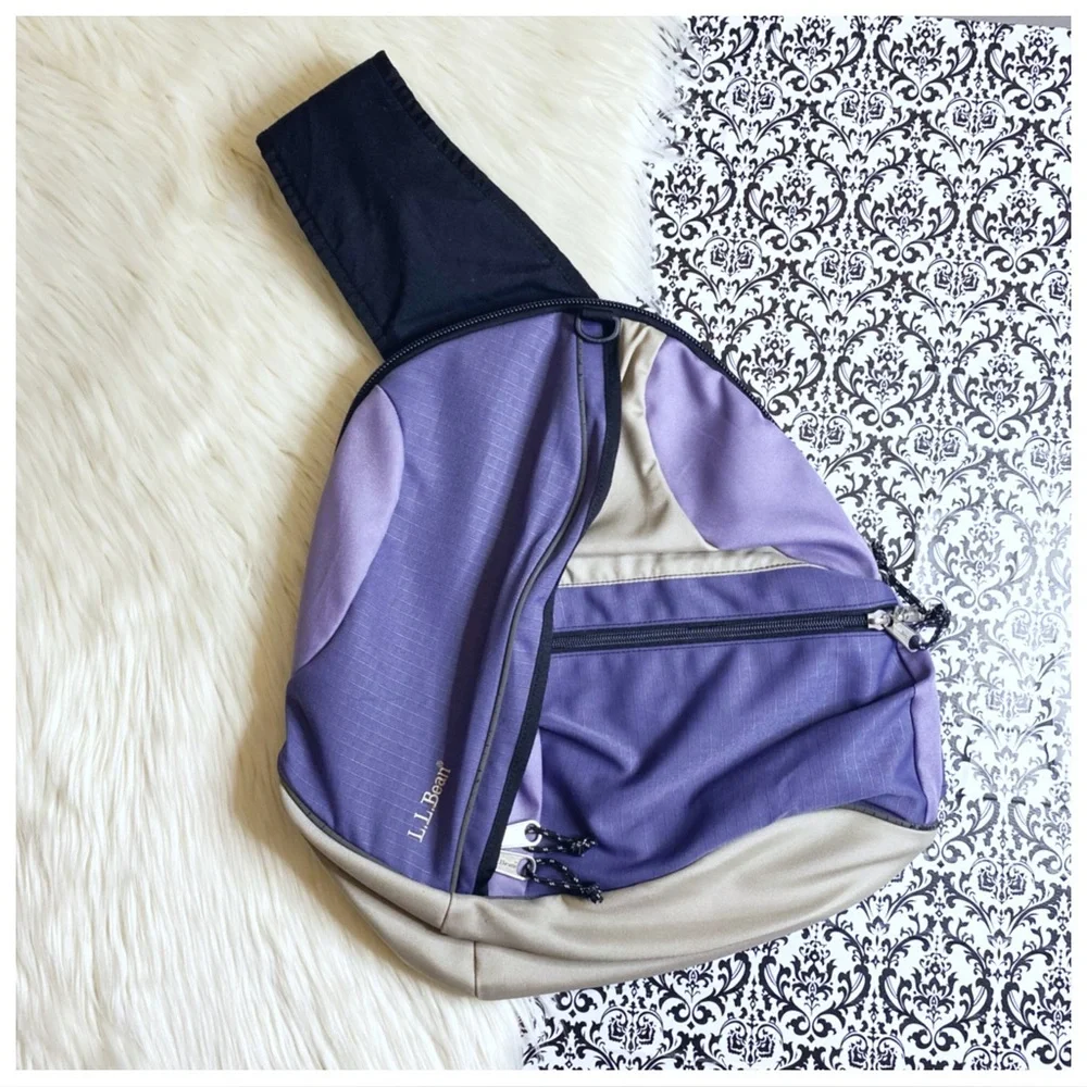 VINTAGE L.L Bean : Y2K 80’s 90’s unisex light purple utility crossbody backpack